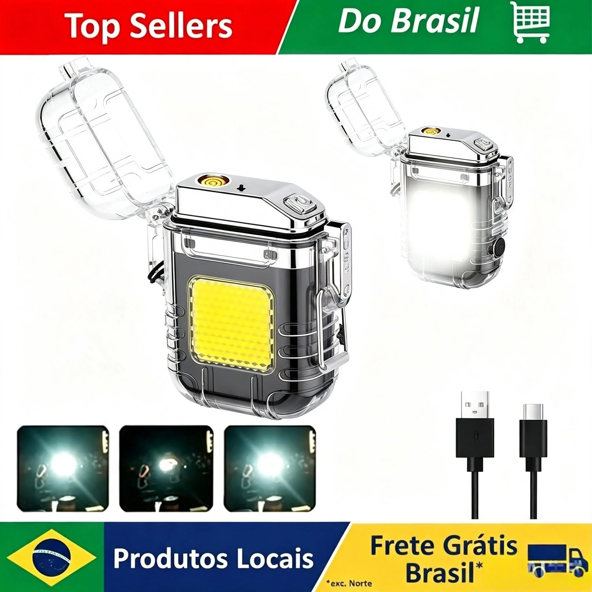 Isqueiro eletrônico recarregável por USB, portátil, seguro, anti-queimaduras, leve, prático para viagens
