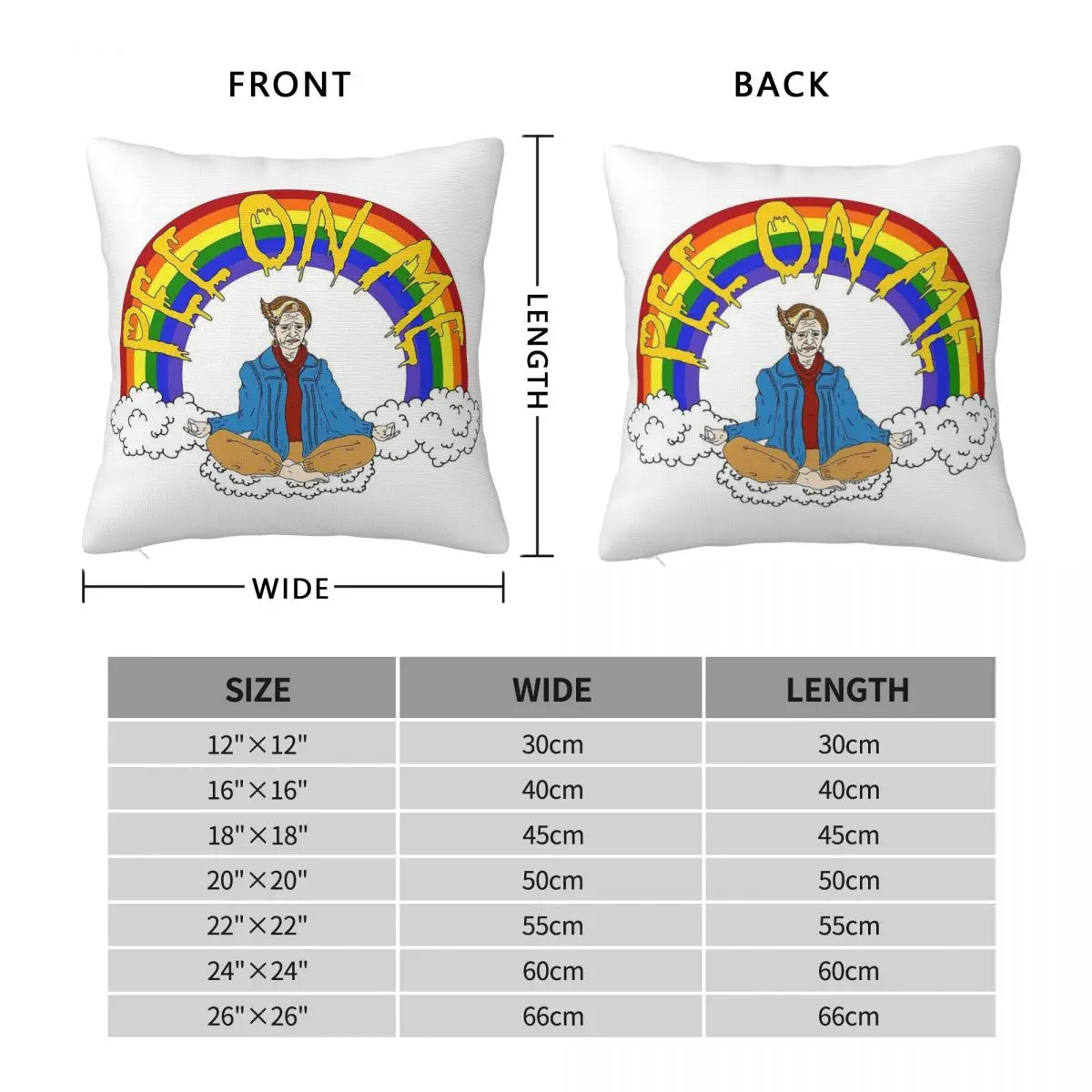 Jerri Blank Pee On Me Square Pillowcase Polyester Linen Velvet Printed Zip Decorative Pillow Case Home Cushion Cover