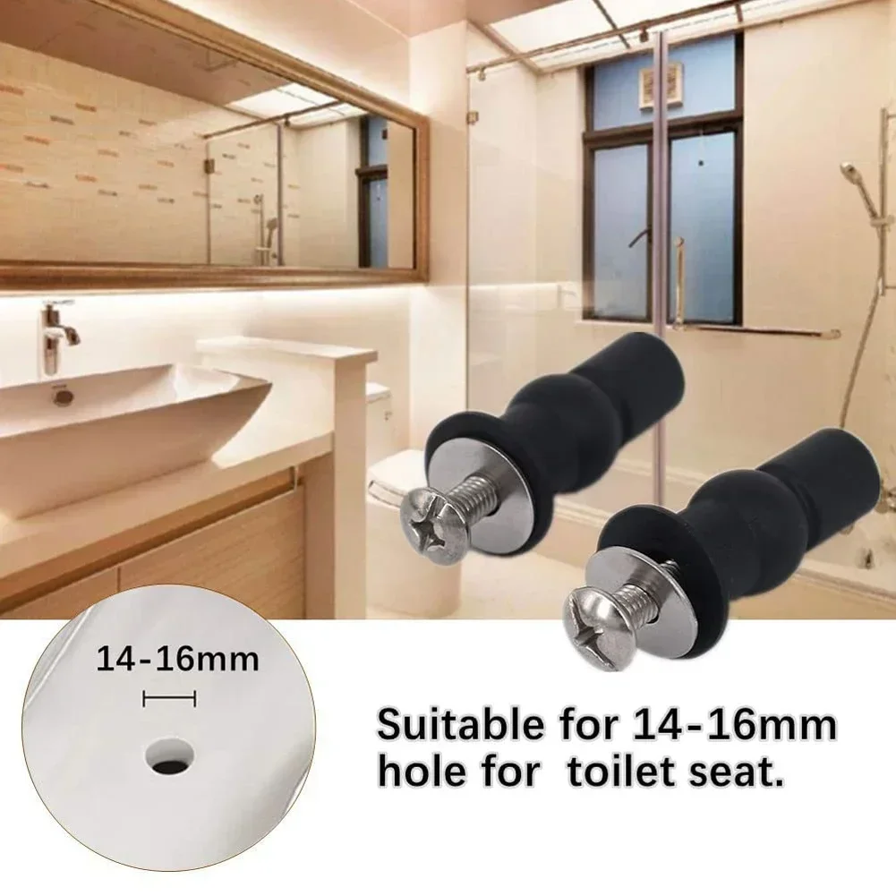 2pcs Toilet Seat Screws Hinges Expanding Rubber Top Nuts Fixings WC Blind Hole Universal Fixing Nuts Toilet Seat Accessories NEW