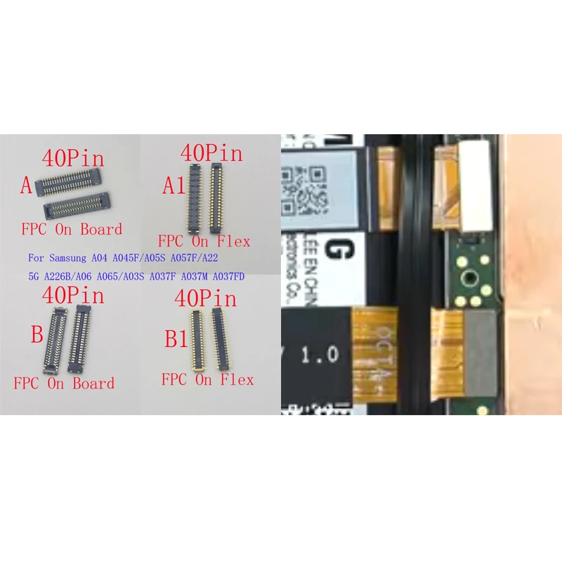 2-20Pcs LCD Display FPC Plug Usb Charging Connector For Samsung Galaxy A22 5G A226 A06 A065 A03S A037 A04 A045F A05S A057 40 Pin