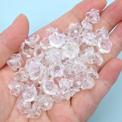 AB Transparent White  Petunia Flower Lampwork Beads Loose Spacer Beads For Jewelry Making Diy Bracelet Necklace Diy Accessories