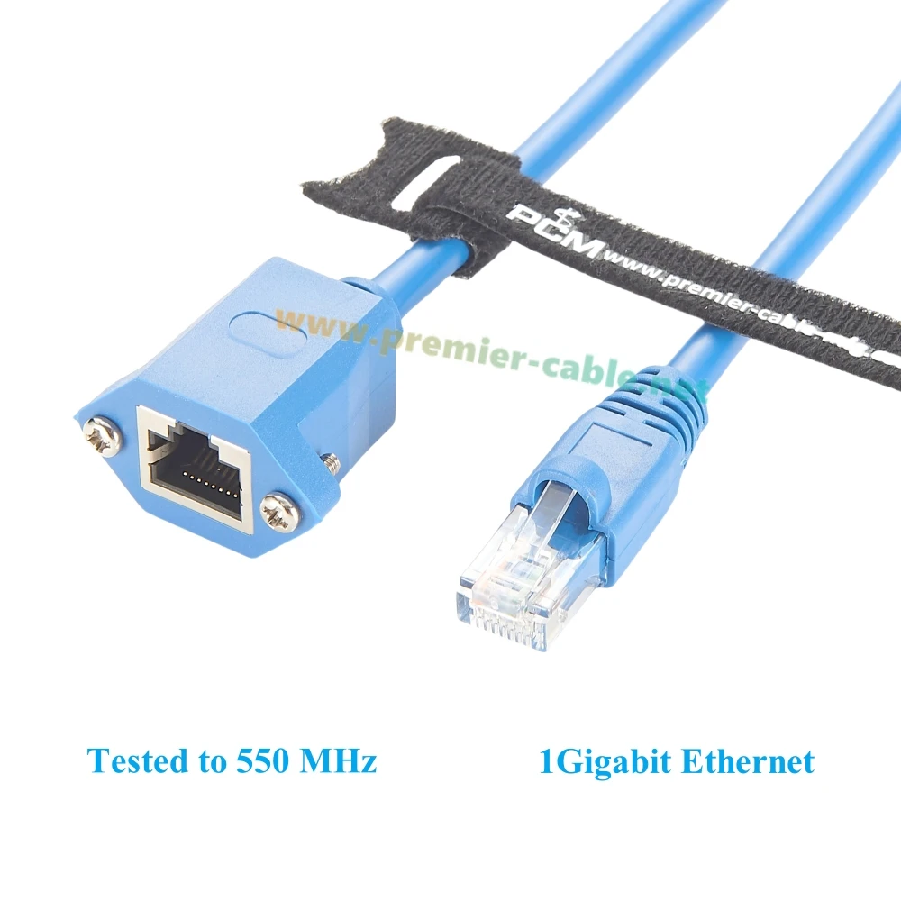 Schraubmontage RJ45 8P8C Stecker auf Buchse Verlängerungskabel 1Gbps Cat6 Ethernet LAN Netzwerk-Patchkabel für PoE-Kameras – Detail 3