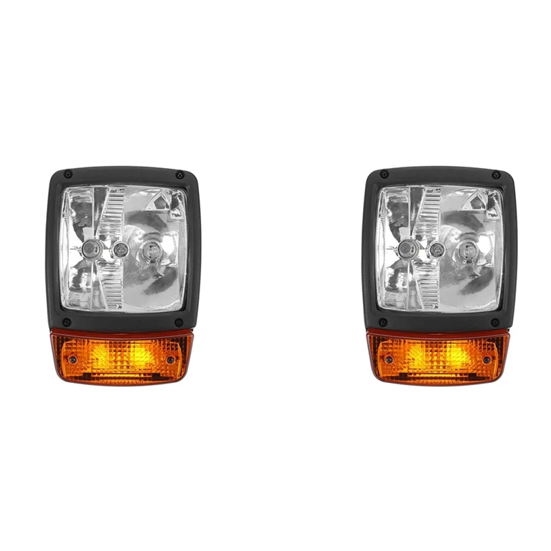 

2X 24V Excavator JCB Front LED Headlights Turn Signal Lamp Indicator Work Light A