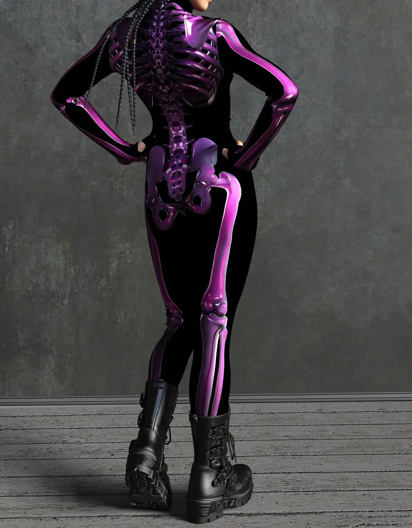 Karneval Totenkopf Party Bodysuit Damen Sexy Horror-Print Jumpsuit Feiertagsparty Maskerade Catsuit Kostüm Einzigartiges Aerial Yoga Set – Detail 31