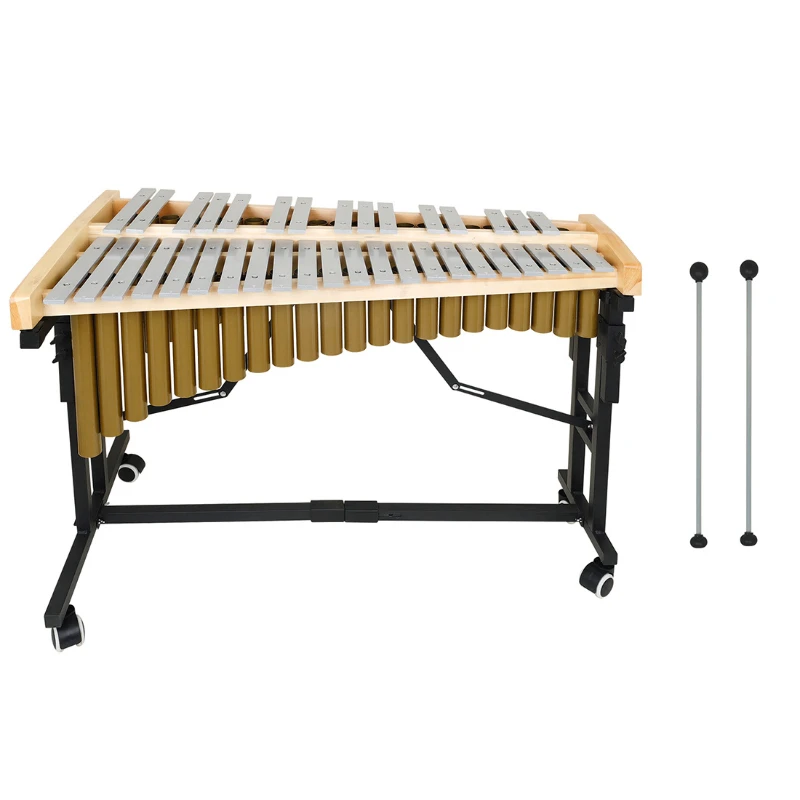 

Professional Orchestra Tremolo Metal Tubes 37-tone Aluminium Xylophone Metallophone Bell Lyre Glockenspiel