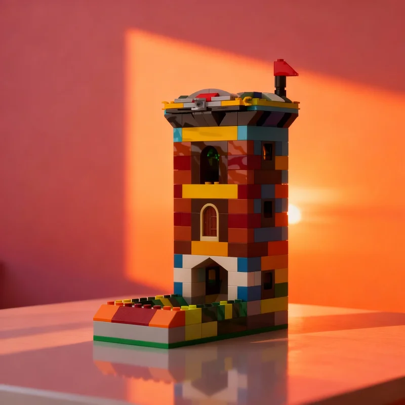 

221 деталей, конструктор MOC «Классическая башня для игр», архитектурные блоки, DIY, креативные рождественские подарки, развивающие игрушки, конструктор для детей