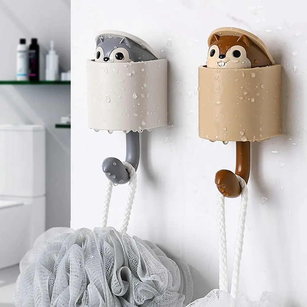 Creative Wall Storage Hook Portable Multifunctional Punch-free Key Holder Cartoon Decorative Hook Bathroom