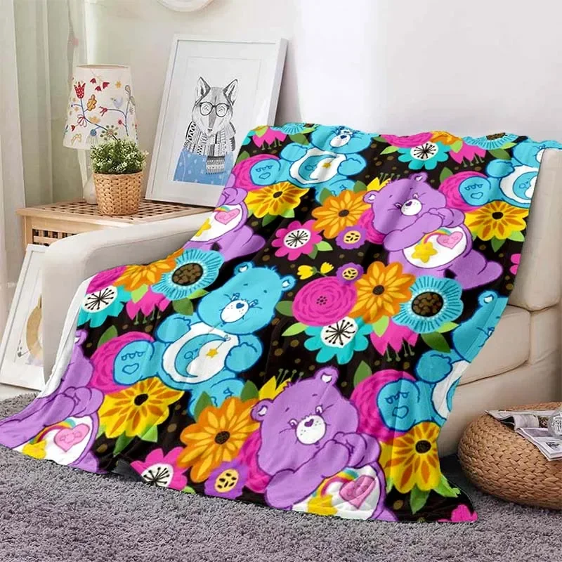 

3D Printing Cute Bear Cartoon Blanket Soft and Comfortable Children's Nap Sleeping Blanket Four Seasons Warm Sofa Blanket