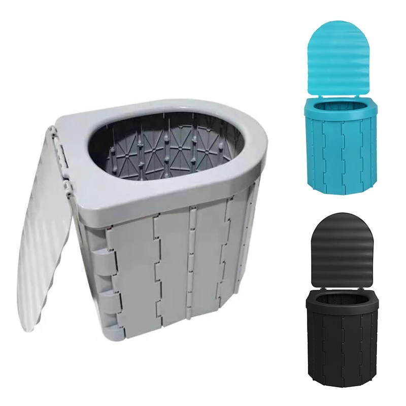 Portable Folding Toilet With Lid Travel Commode Car Potty Vehicular Urinal Toilet Seat For Outdoor Camping Travel