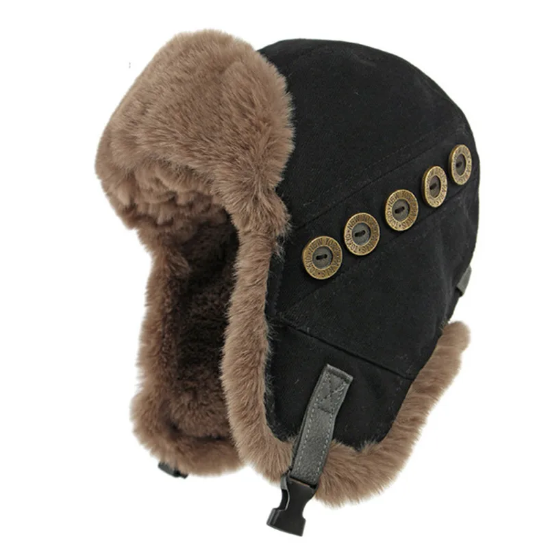 

Новые зимние мужские шапки-бомберы для защиты ушей из искусственного кроличьего меха, плюшевые бархатные утолщенные теплые морозостойкие наушники, женская шапка
