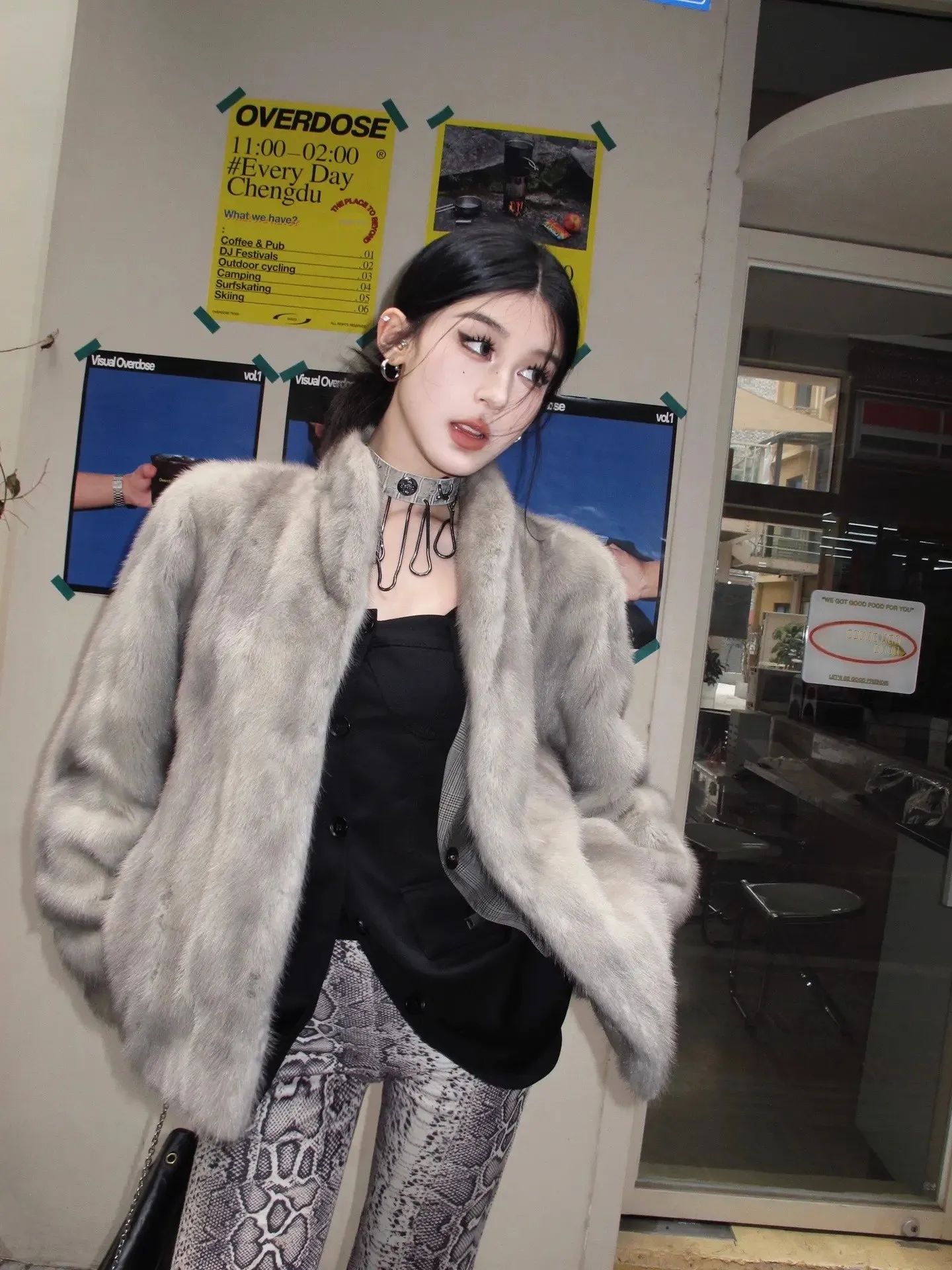 

Fluffy Fur Jaet Men's Women's High-End Simulated Rabbit Fur Cotton Winter Thiened Mink Cotton Clothes Youth Casual Sle