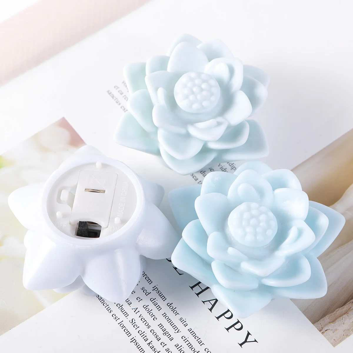 

5Pcs Lotus Night Light LED Color-Changing Lotus Lamp for Home Decor Room Bedroom Bathroom Hallway Stairway Garage Party