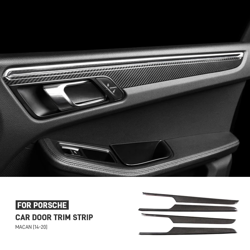 

Real Carbon Fiber Car Inner Door Panel Decorative Strip Cover Trim Sticker For Porsche Macan 2014 2015 2016 2017 2018 2019 2020