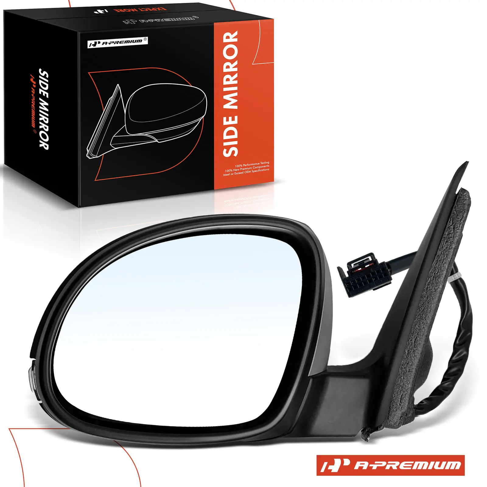 A-Premium Driver Side Power Door Mirror for Volkswagen Tiguan 2009-2018 Power Folding Turn Signal Light Heated Puddle Light Gray