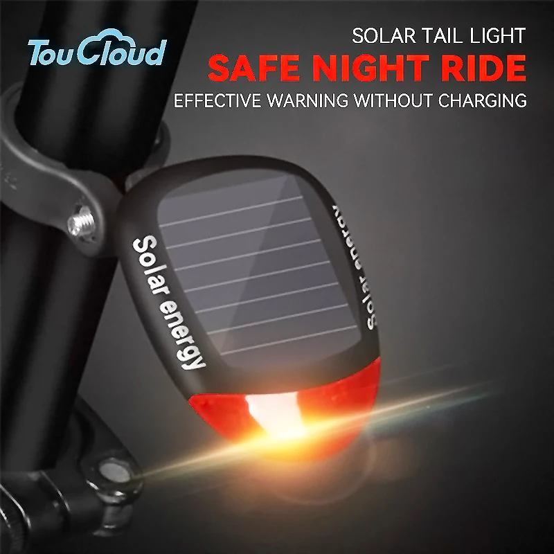 Rear Light Bicycle Lamp Cycling Safety Solar Power Energy Taillight Rechargeable Usb 2led Bike Accessories Warning Light