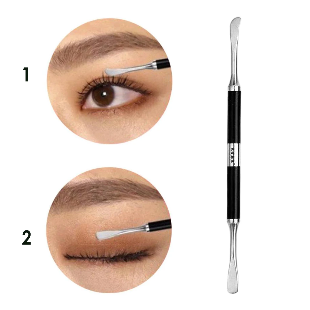 أداة ملعقة خلط مستحضرات التجميل المضادة للطرف المزدوج لظلال العيون