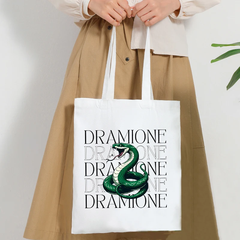 

Serpent House Gothic Tote Bag with Snake Art & Dark Floral, Fandom Theme Shoulder Bag for Book Lovers, Witchy Style Accessory