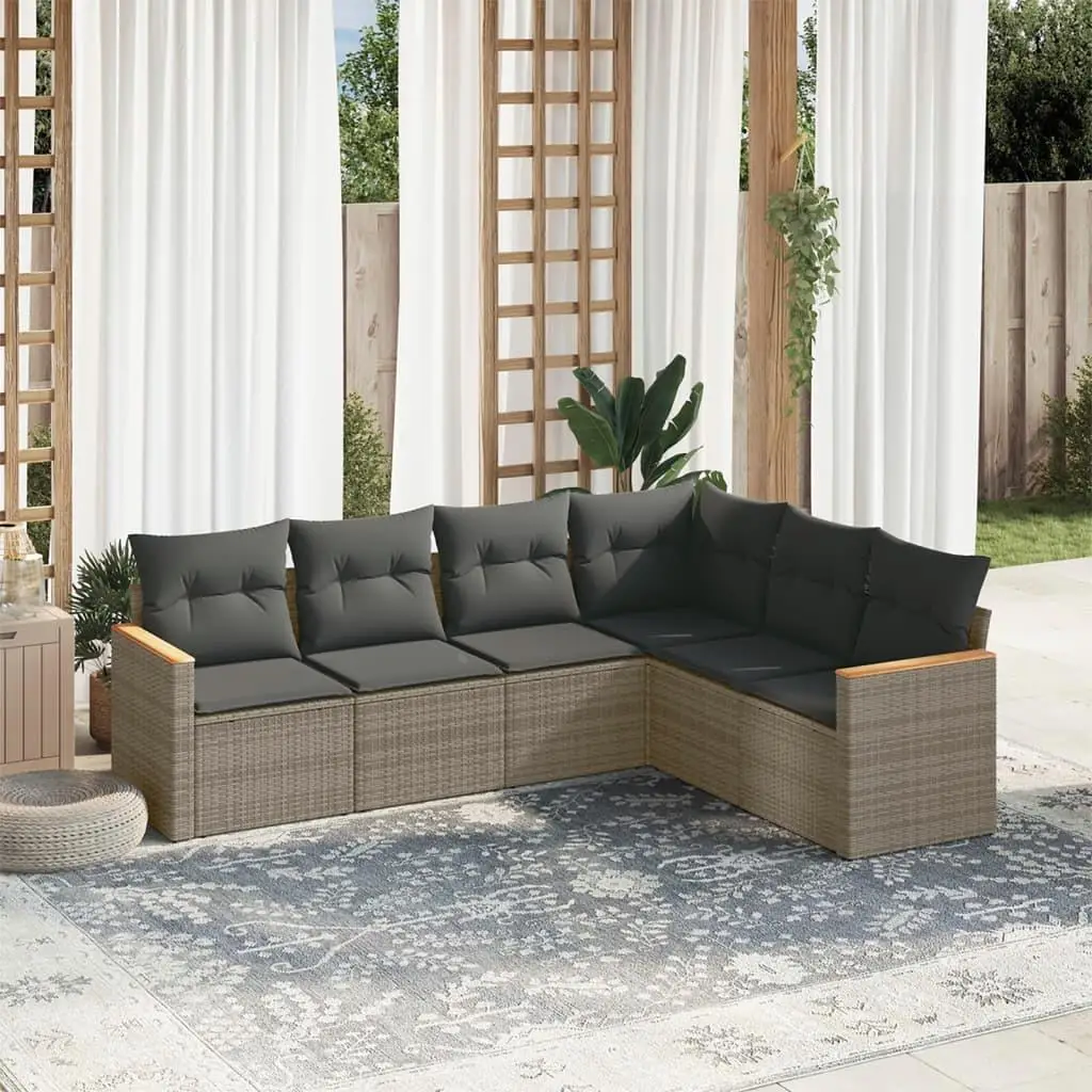 

Large Modular Garden Sofa Set PE Rattan Grey Modern Design