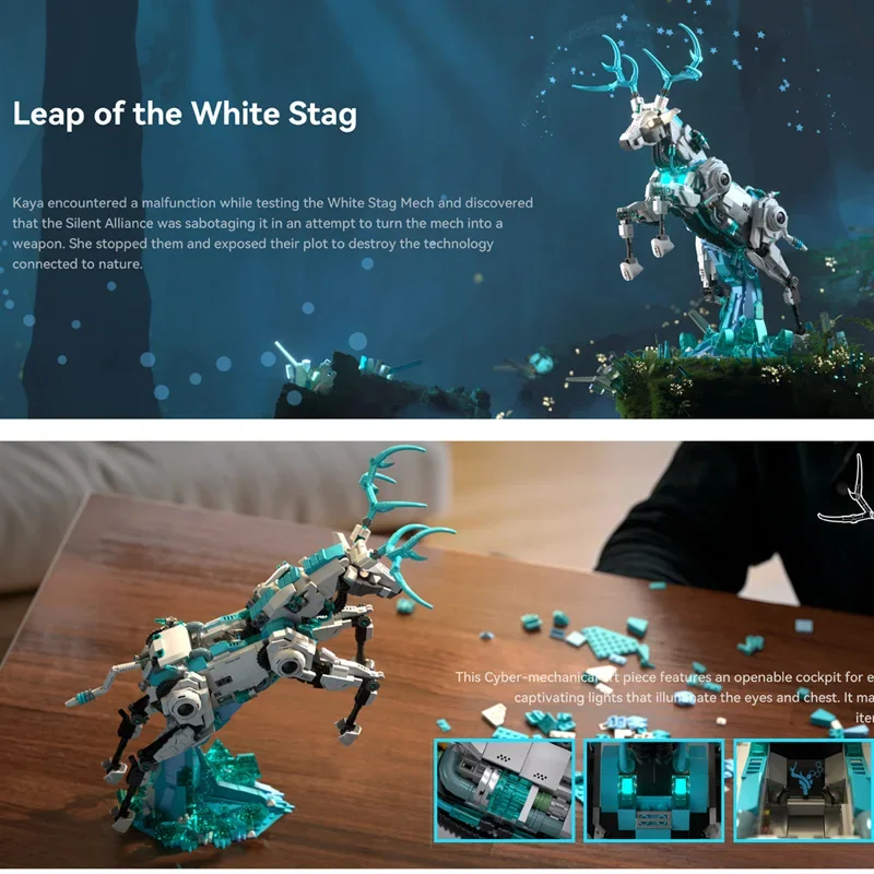 ชุดตัวต่อ MOC ของเล่นเสริมพัฒนาการ รูปสัตว์ การ์ตูน กวาง/งู/ปลาหุ่นยนต์/ตัวต่อแมงป่อง ของเล่น DIY แบบประกอบเอง ของขวัญ