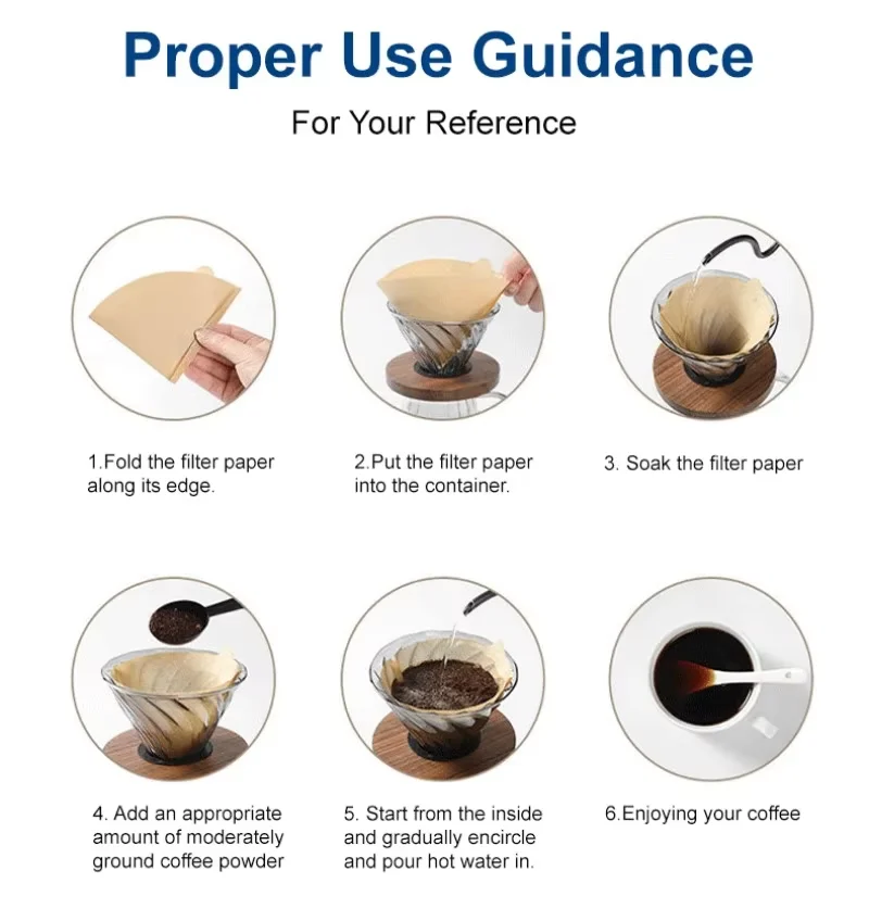 50pcs Coffee Filter Paper Hand-brewed V02 Disposable Cone Coffee Filters Coffee Filters Paper Cone Paper Household Cafe Tools