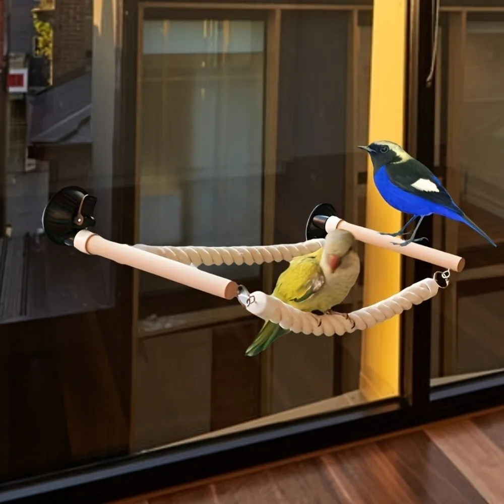 

Suction Cup Parrot Climbing Perch Bite Resistant Hanging Parrot Rope Perches Non-slip Bird Ladder Bridge Training Tool