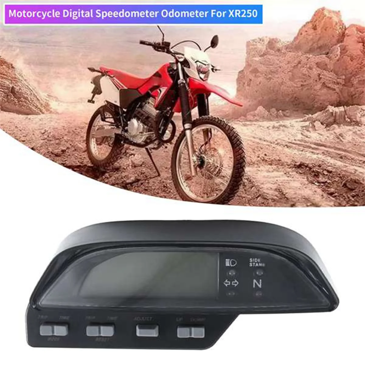 1PC Motorcycle Digital Speedometer Odometer Black for XR250