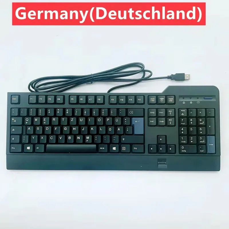 

German layout USB wired Keyboard for Lenovo kuf1256 fingerprint identification keyboard