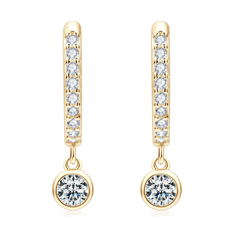 RAPRGOLD GRA Certified Round Moissanite Hoop Earrings for Women 925 Sterling Silver Huggie Earring Fine Jewelry Gifts Pendientes