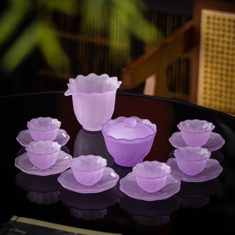 ‌luxury-frosted-glass-tea-set-purple-handcrafted-gongfu-teapot-with-cup-saucers-elegant-tea-ceremony-set-for-teahouse-supplies