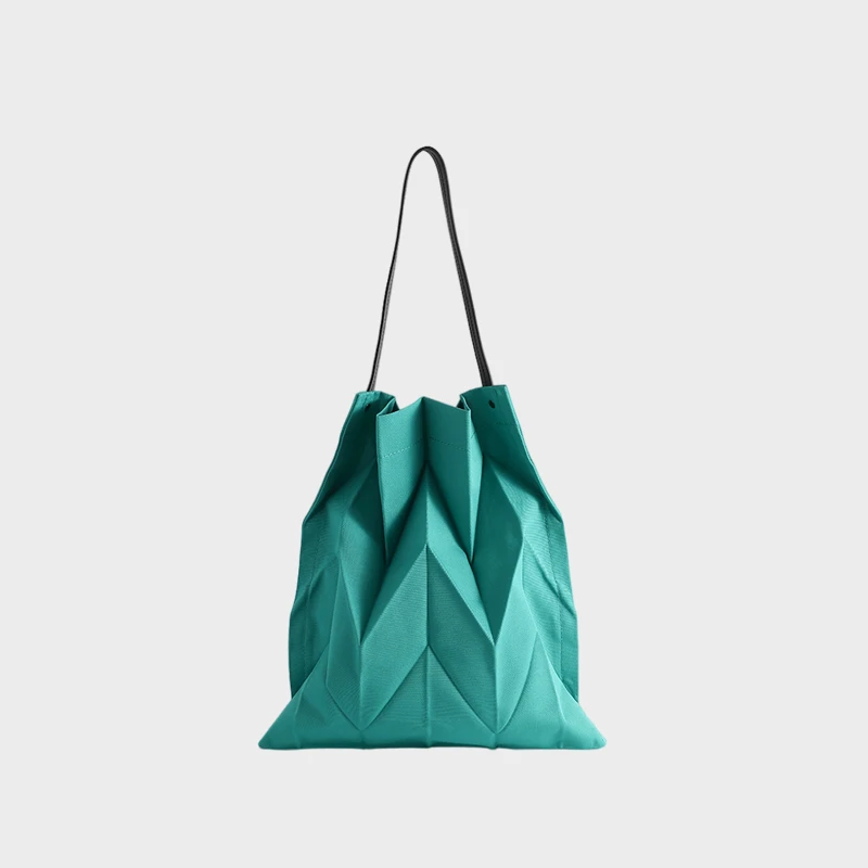 Miyake Pleated Authentic Geometric Ringer Unique Design Solid Color Shopping Bag Handbag for Woman 2023 Drawstring Bags