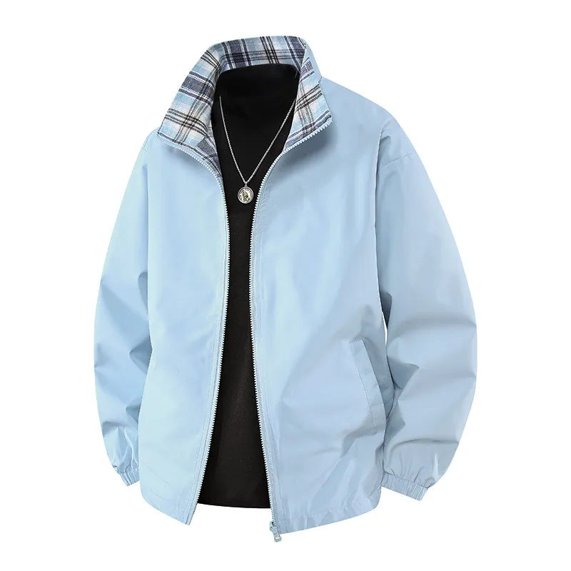 

2026 Spring Autumn Men's Stylish Jacket High Street Trend Ins Hong Kong Style Japanese Harajuku Windproof Stand Collar Coat