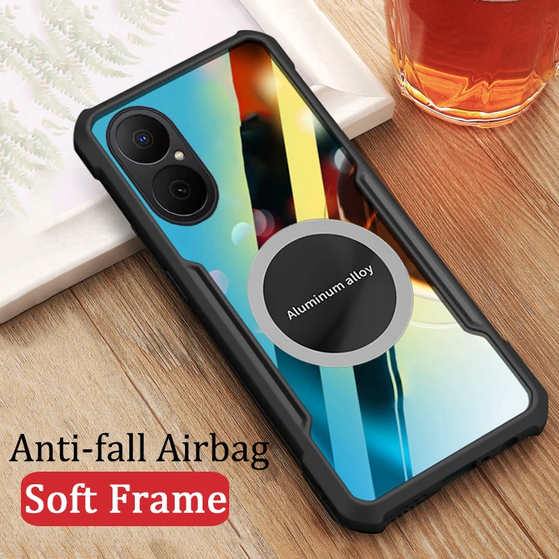 حافظة لهاتف هواوي نوفا Y73 حافظة مغناطيسية شفافة لتبديد الحرارة وسادة هوائية مقاومة للصدمات لهاتف هواوي نوفا Y73 غطاء خلفي