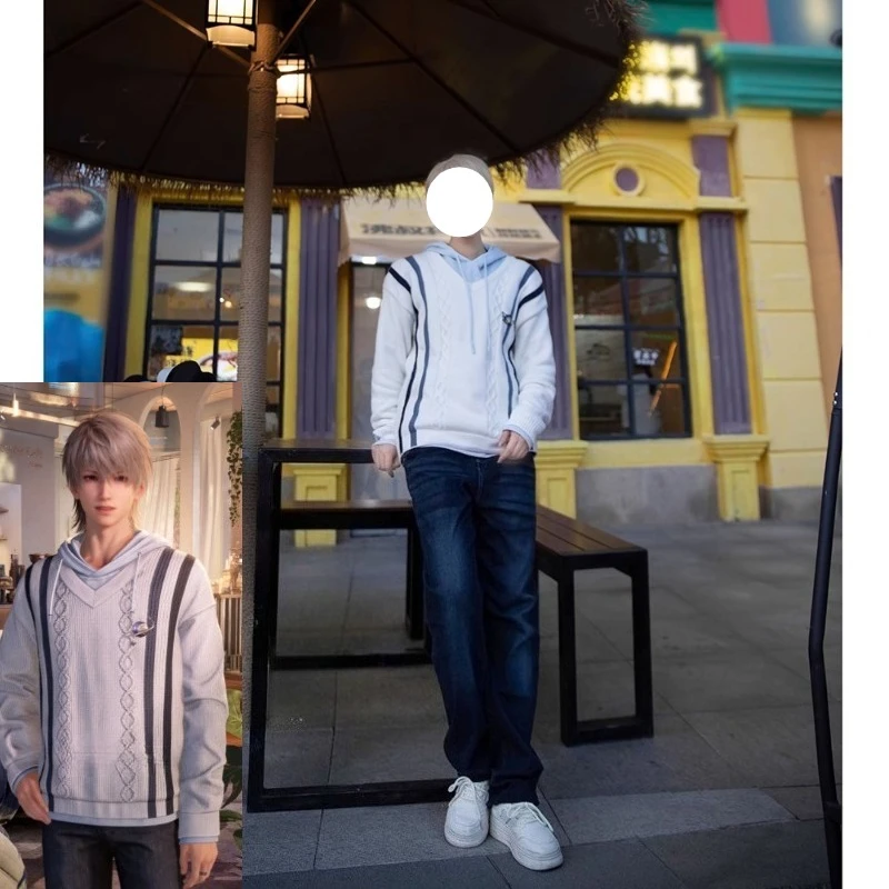 

Game Love and Deepspace Xavier Cosplay Costume Campus Daily Sweatshirt Uniform Hoodie Brooch Suit Autumn Winter Cos Outfits