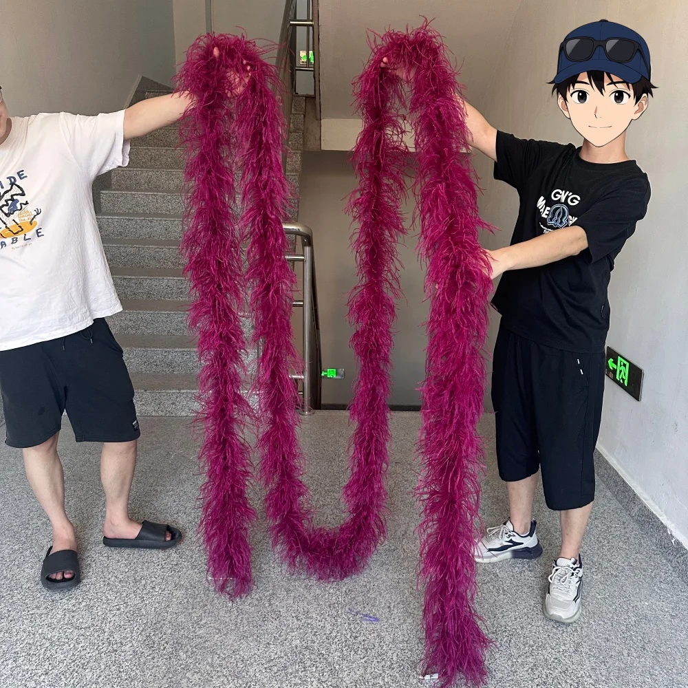 7Meters Ostrich Feather Boa 3/4/6/8/10Ply Fluffy Ostrich Feather Trim Plumas Shawl For Wedding Party DIY Stage Decor Accessories