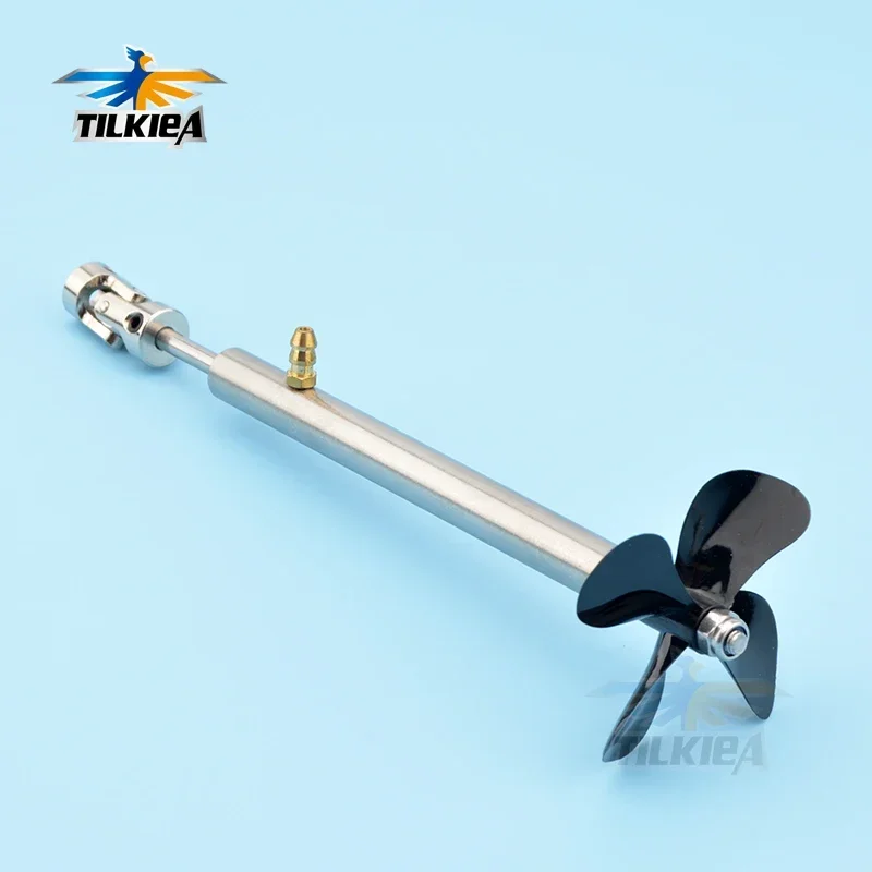 4mm Boat Shaft + D50mm 4 Blades Propeller + Cardan Joint + Shaft Sleeve With Grease Nozzle For RC Electric Boat Bait Boat