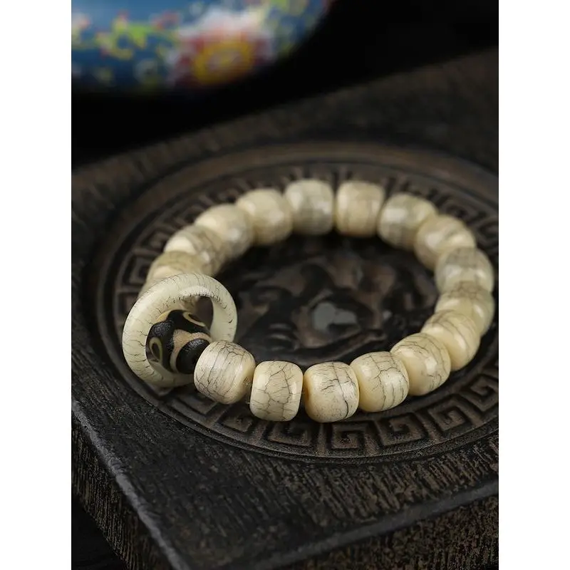 Yak Design Women's Men's Bracelet Jadified High Porcelain Oily Bone Beads Crafts