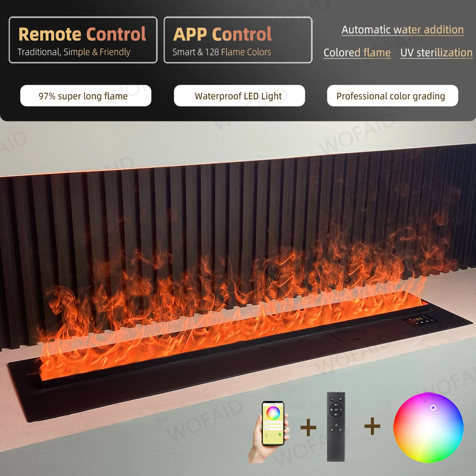 

Идеально подходит для квартир! Электрический камин без вентиляции, 3D-пламя на водяном паре, без проблем, возможность аренды