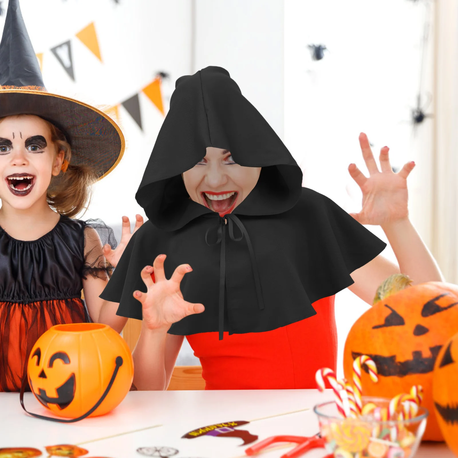 قبعة ساحرة بغطاء للرأس من العصور الوسطى لحفلات الهالوين التنكرية، إكسسوار مقاس واحد يناسب معظمها مقاومة للرياح وقابلة للتنفس وقابلة للغسل #3