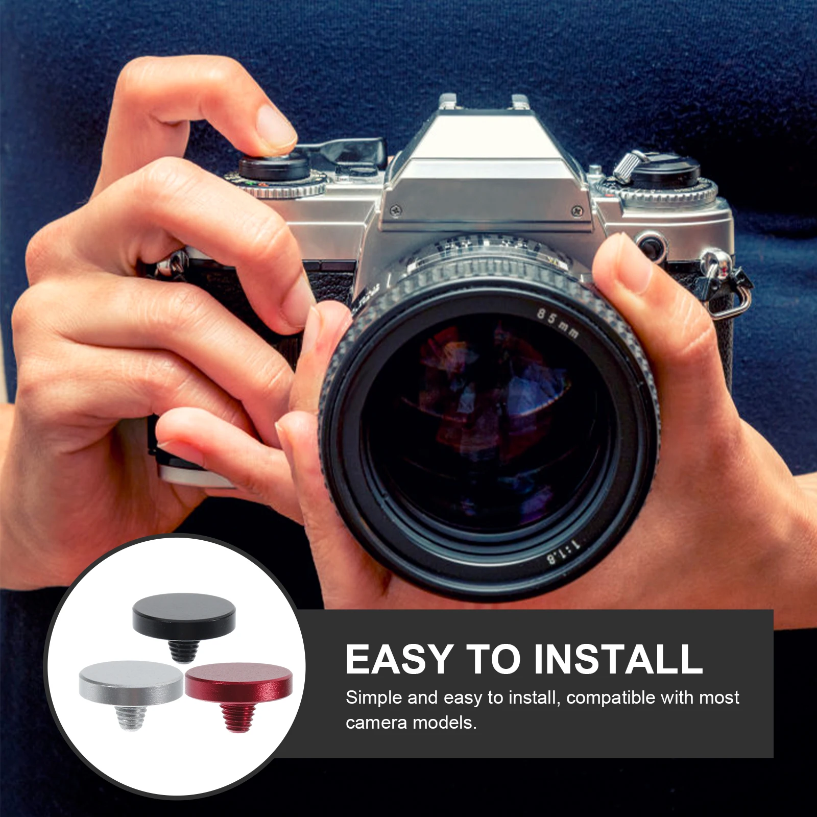 3pcs Camera Shutter Button Replacement Aluminum Alloy Shutter Release Button Accessories Lightweight Durable Easy Install Soft