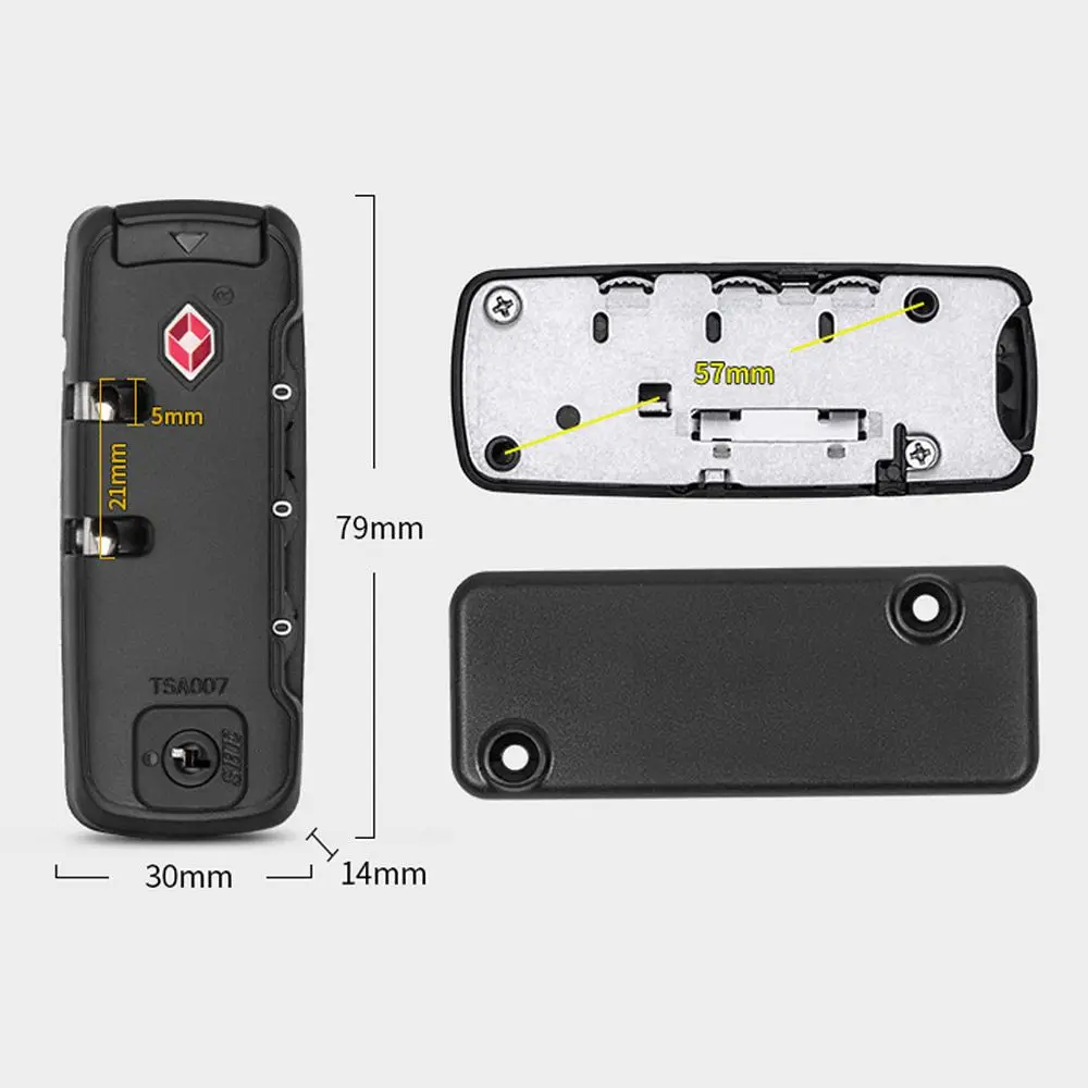 TSA21101 Customs Password Lock Multi-purpose 3-digit Combination Lock  For Travel Luggage Suitcase Anti-Theft Code Padlock