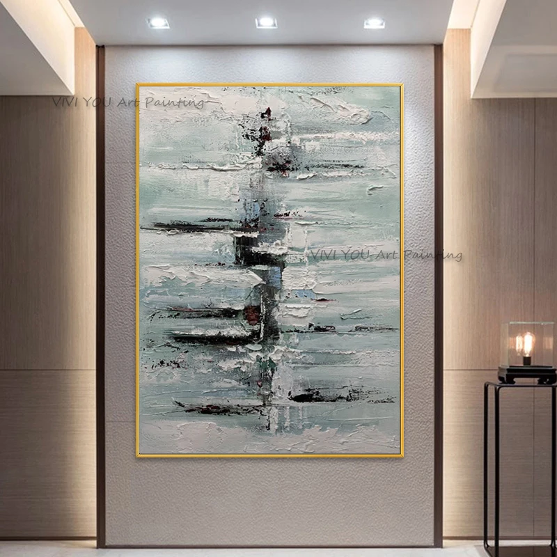 Handpainted The sea melted into the sky Oil Painting Handmade on Canvas  for Living Room decorativas