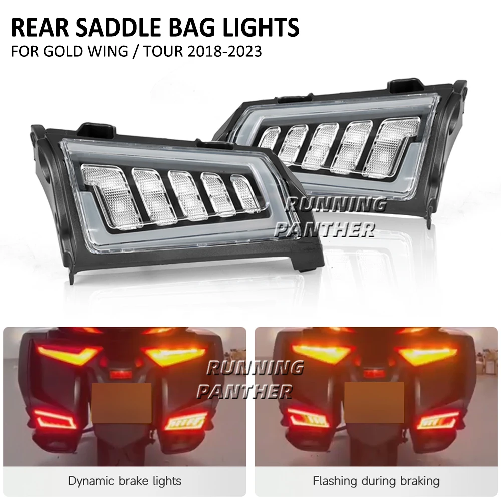 

For Honda Goldwing Gold Wing GL1800 Tour 2022 2021 2018-2023 Motorcycle Rear Saddlebag Saddle Bag Turn Signal LED Lights Lamp