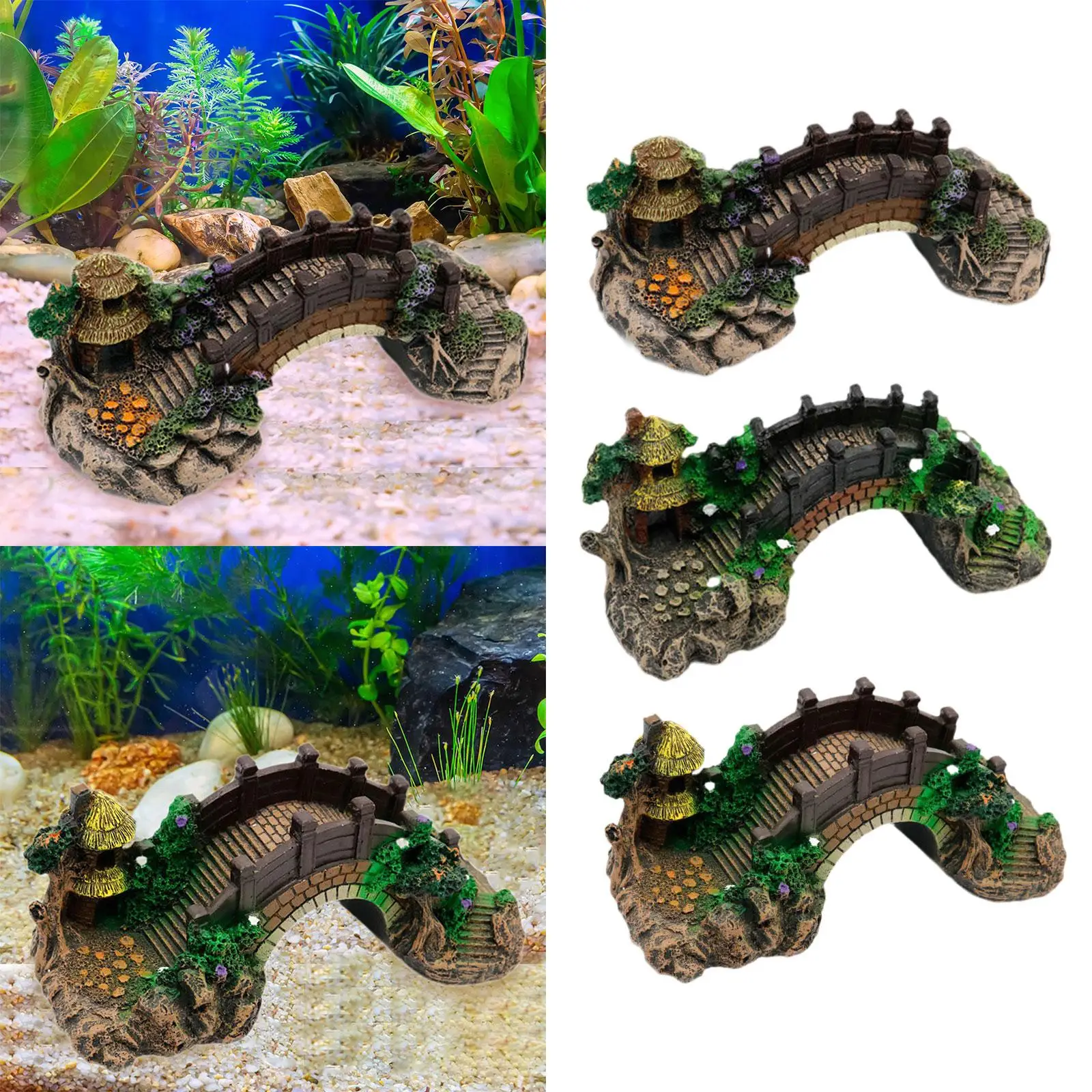 Aquarium Fish Tank Decoration Bridge Ornament Tree Crafts Landscaping Resin