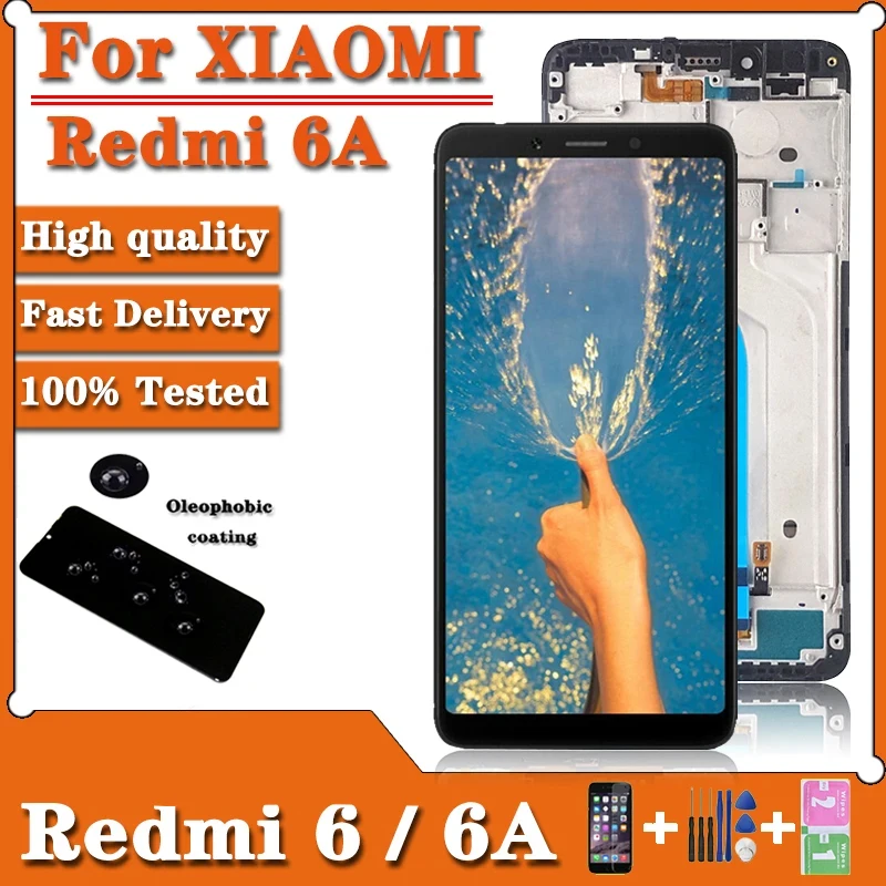 

5,45 "Оригинальный ЖК-экран для Xiaomi Redmi 6A ЖК-экран + цифровой преобразователь сенсорного экрана Рамка для Xiaomi Redmi 6 глобальная версия ЖК-дисплей