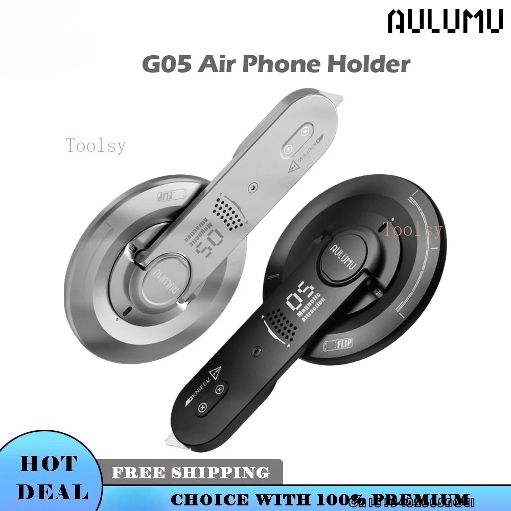 新型aulumu-g05エアパワフル磁気ブラケット多機能5in1アルミ合金、iphone-17-16-15-14用開封ツール付き