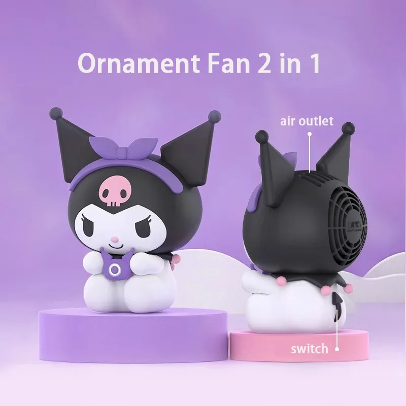 Genuine Sanrio Série Kuromi Blind Box, Handheld Portátil Pequeno Ventilador, Fantoche Ornamento, Periférico, Meninas Presente