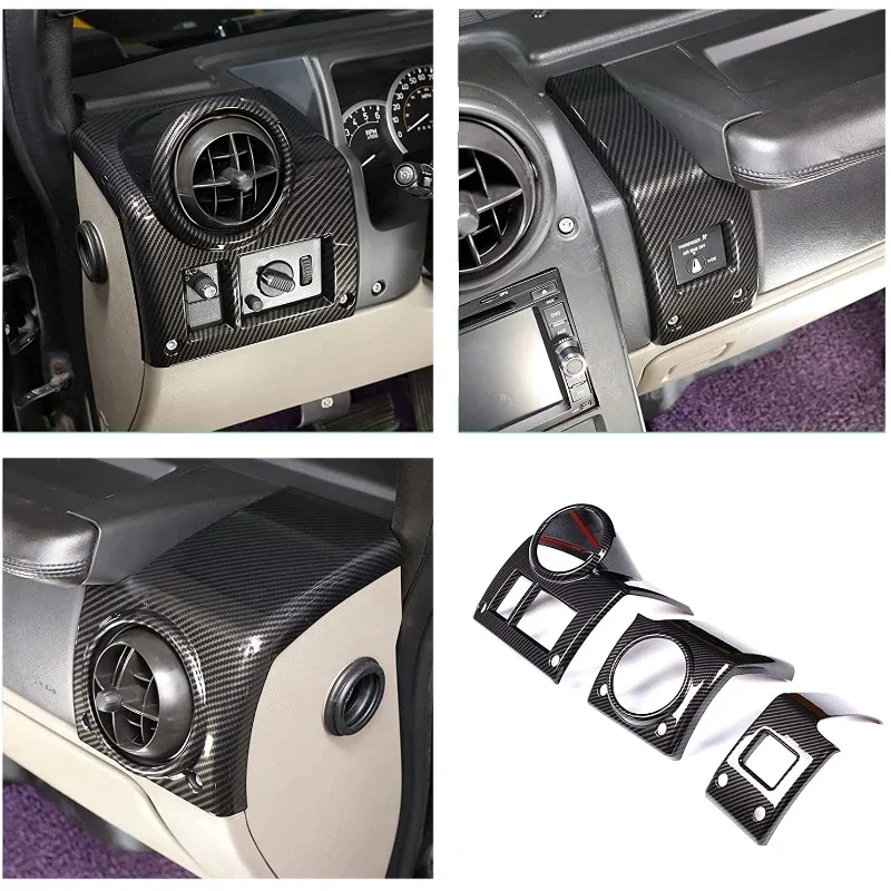 Full Set Interior Decoration Trim Kit for Hummer H2 2003-2007 ABS Silver Car Central Control Dashboard Navigation Panel Sticker