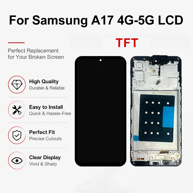 Pantalla OLED de 6.7" para Samsung Galaxy A17 SM-A175F, con táctil, para A17 5G SM-A176B 5