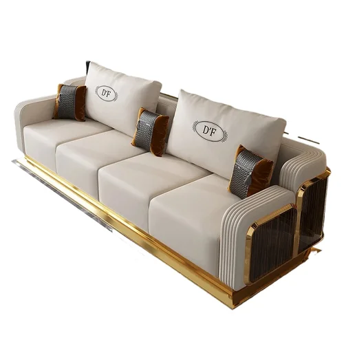 모던하고 심플한 블랙 월넛 가죽 소파, 중국 통나무 빌라 거실, 신제품  Best5