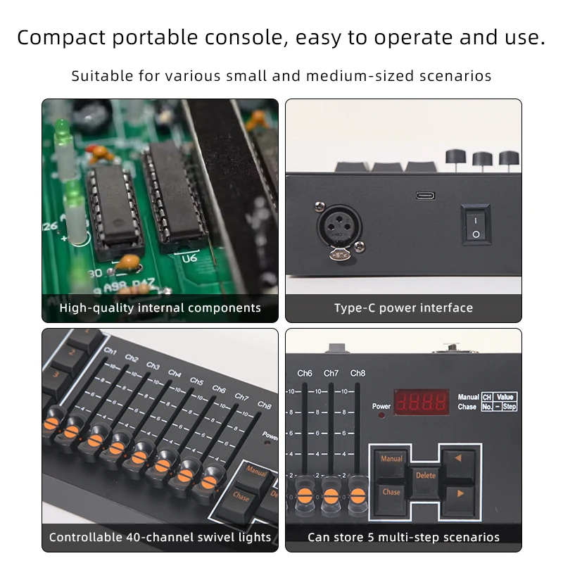 DMX Controller DMX 512 40 Channel Stage DJ Light Controller For Disco Pub Light Controller Console Panel DMX Light Controller